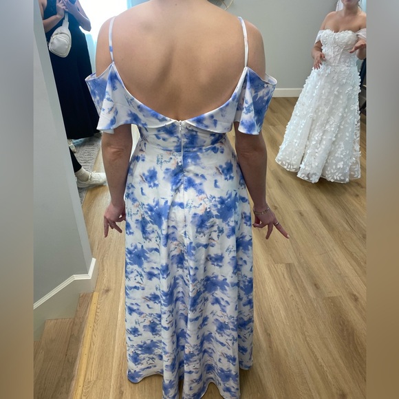 Blue floral bridesmaids dress - Picture 3 of 3